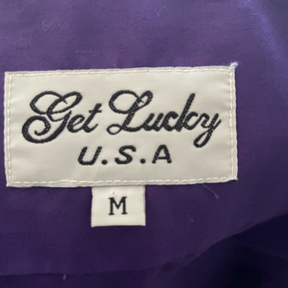 Get Lucky Blouse Size M Purple Red Hat Fashion Long Sleeve - Picture 2 of 9